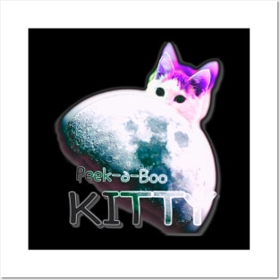 Peek-a-Boo Space Kitty Posters and Art